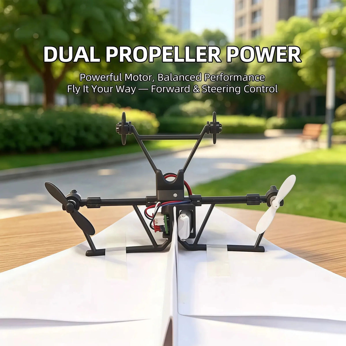 RC Paper Airplane Kit, Remote Control Plane with Gyro Stabilizer & Dual Propellers, DIY Foldable Flying Toy, Easy-to-Fly STEM Toy, Birthday Gift for Kids Boys & Adults