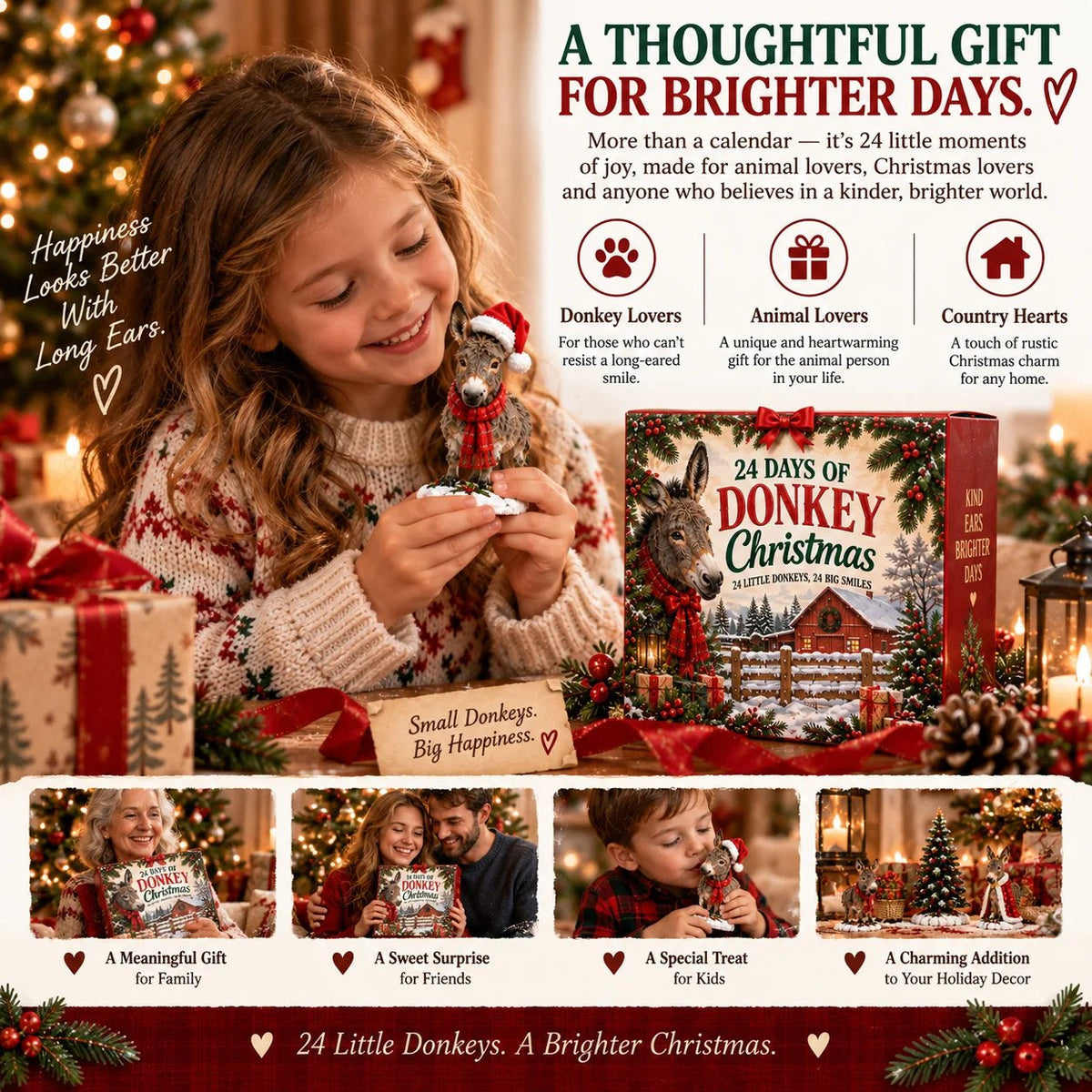 Benevolent ears, brighter days – 24-day 2D Christmas collection with donkeys