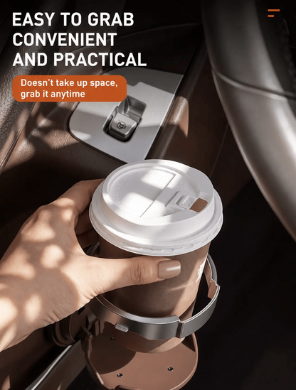 Universal Foldable Car Cup Holder with Storage Hook | Space-Saving Door Mount Organizer
