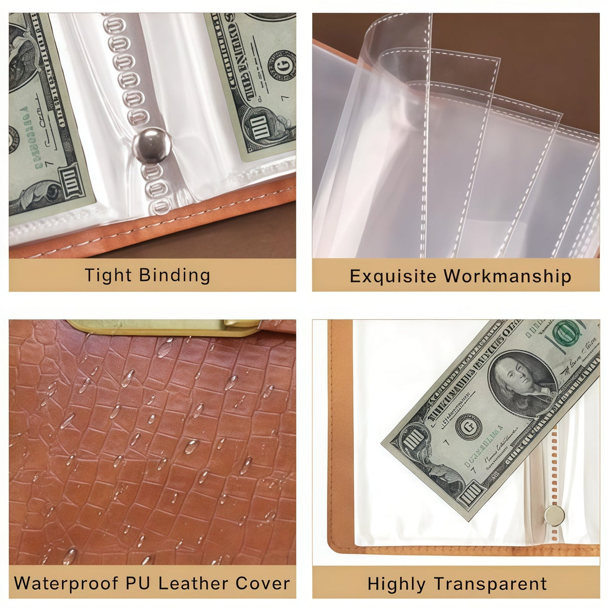 💵100 Transparent Pocket Currency Collectors Album