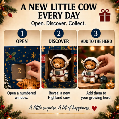 24-Day Highland Cow Advent Calendar | Collectible Christmas Countdown Gift Box
