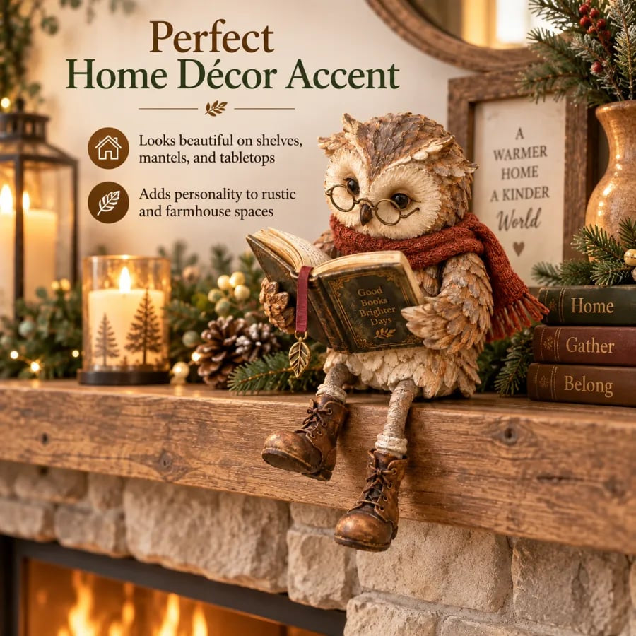 🦉 Cute ornamental figure of a reading owl