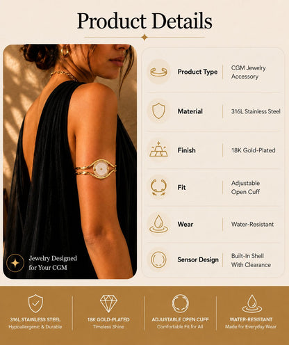 🔥Sensor Armband – Adjustable Jewelry‑Style Holder for Compatible Sensors