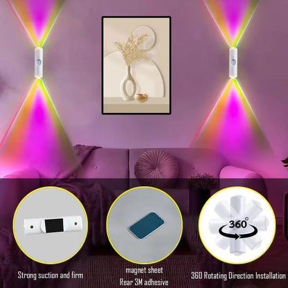 💡2-Pack RGB Motion Sensor Night Lights, Rechargeable Magnetic LED Lamp