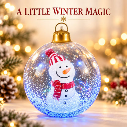 Glowing Snowman Christmas Ball, Outdoor Decoration with LED Lights