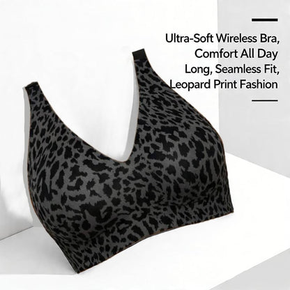 🏆Super Firming Leopard Print Jelly Bra | Women Wirefree Bras 👍No More Sagging Breasts