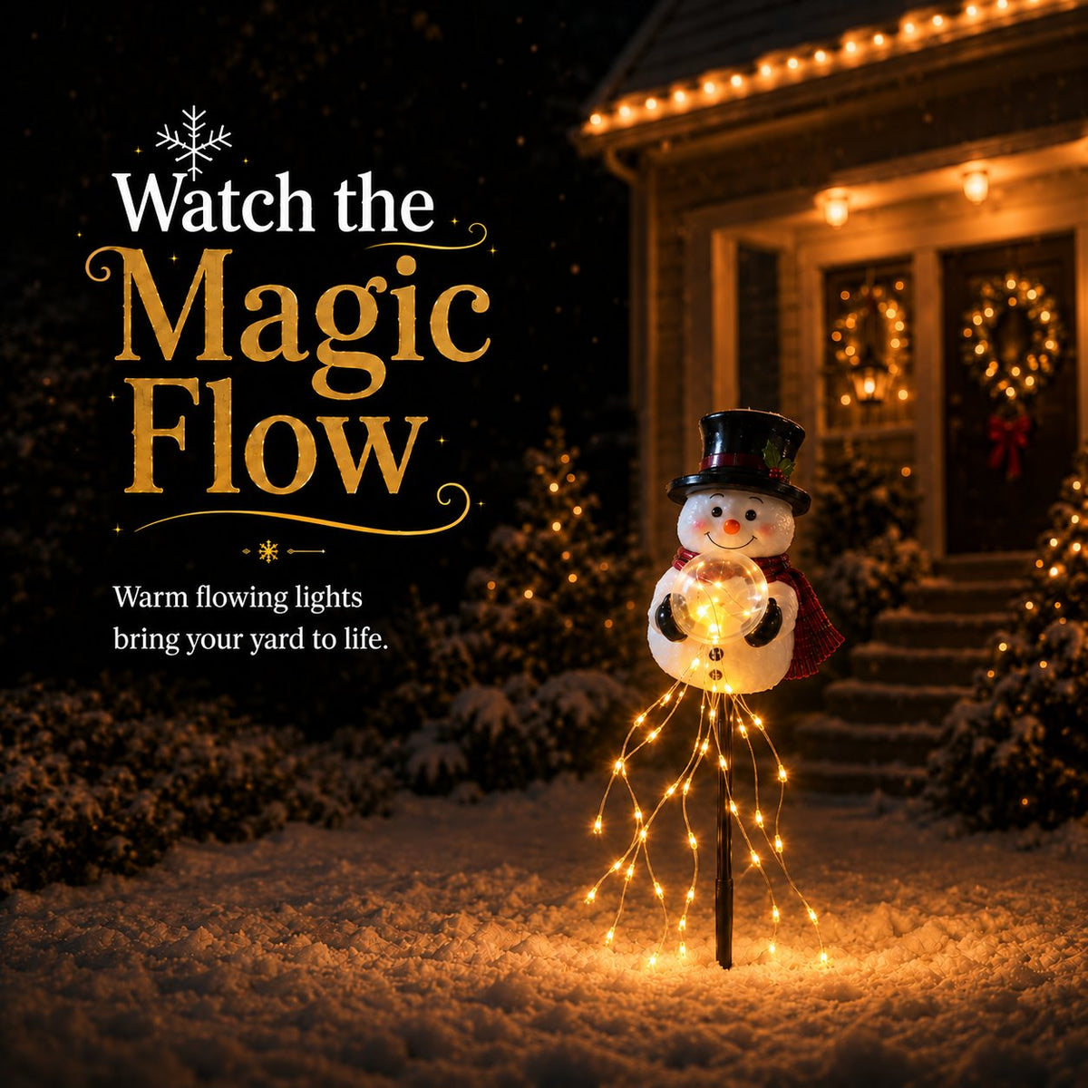 🎄 Snowman Magic Fountain – LED Garden Light❄️