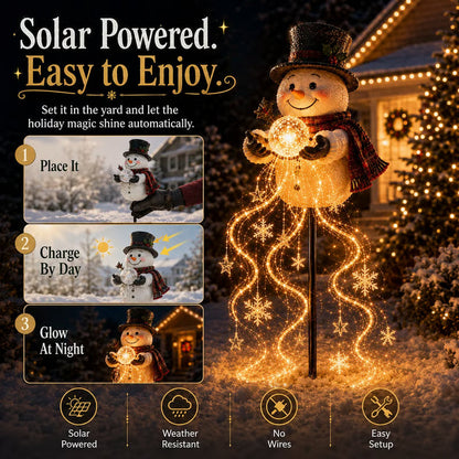 🎄 Snowman Magic Fountain-Flowing Snowflake LED Christmas Garden Light❄️