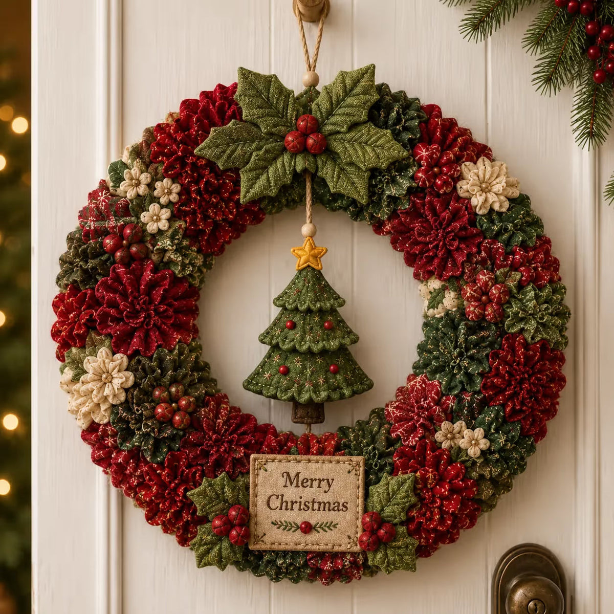 🎄 ✨ Make A Christmas Wreath You'll Be Proud To Display ❤️ 3D Fabric Poke DIY Kit With Tutorial & Guide Included