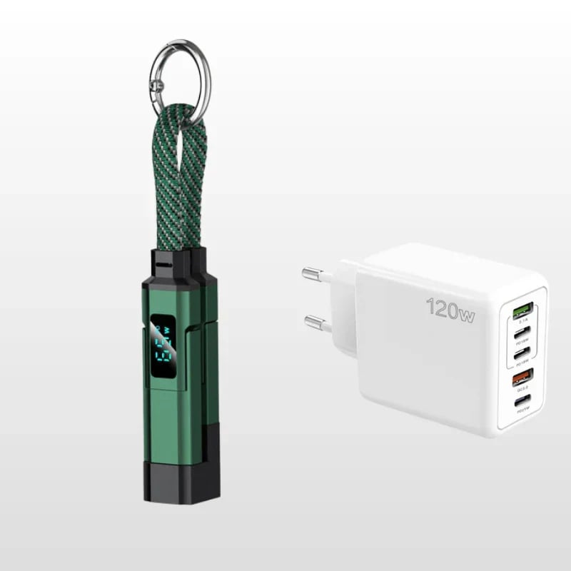 4-in-1 Digital Display Keychain Charging Cable🔋📱