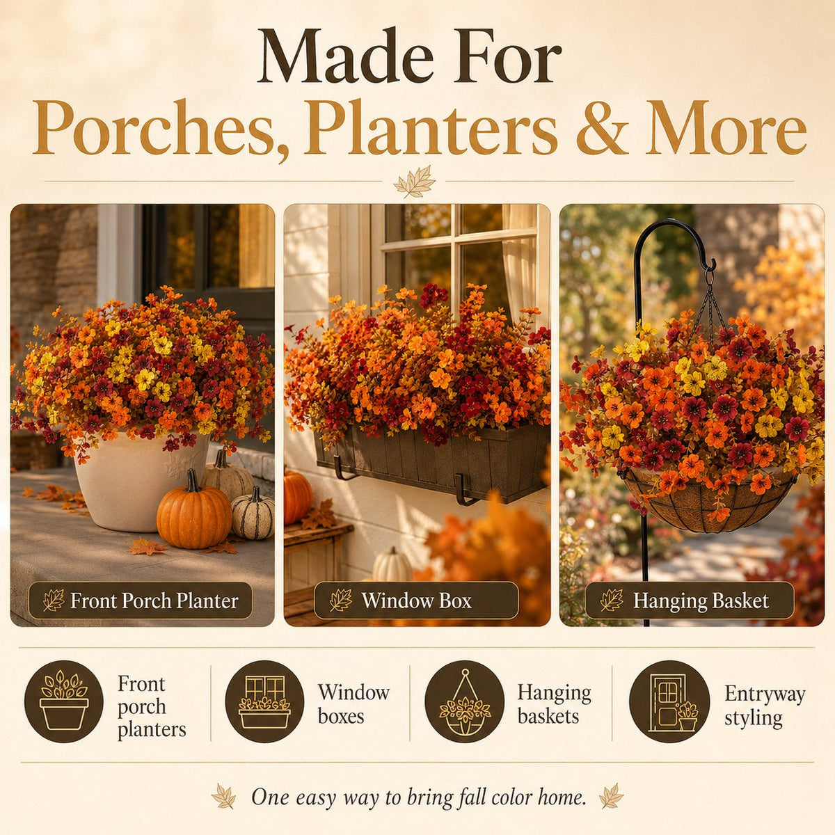 🍂 Fall Porch Faux Flower Bundles