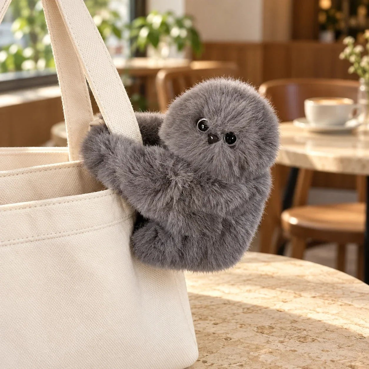 ✨Interactive Plush Bag Charm – Cute Motion-Sensing Companion with Moving Head, Your bag's new best friend.💕