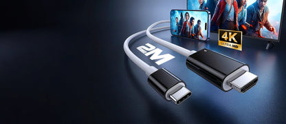 🎮📲 2M USB-C to HDMI Cable – 4K Display & 100W PD Charging for Switch, Phones, Tablets & Laptops