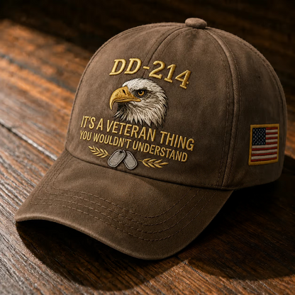 100% Handmade DD-214 Veteran Honor Embroidered Cap