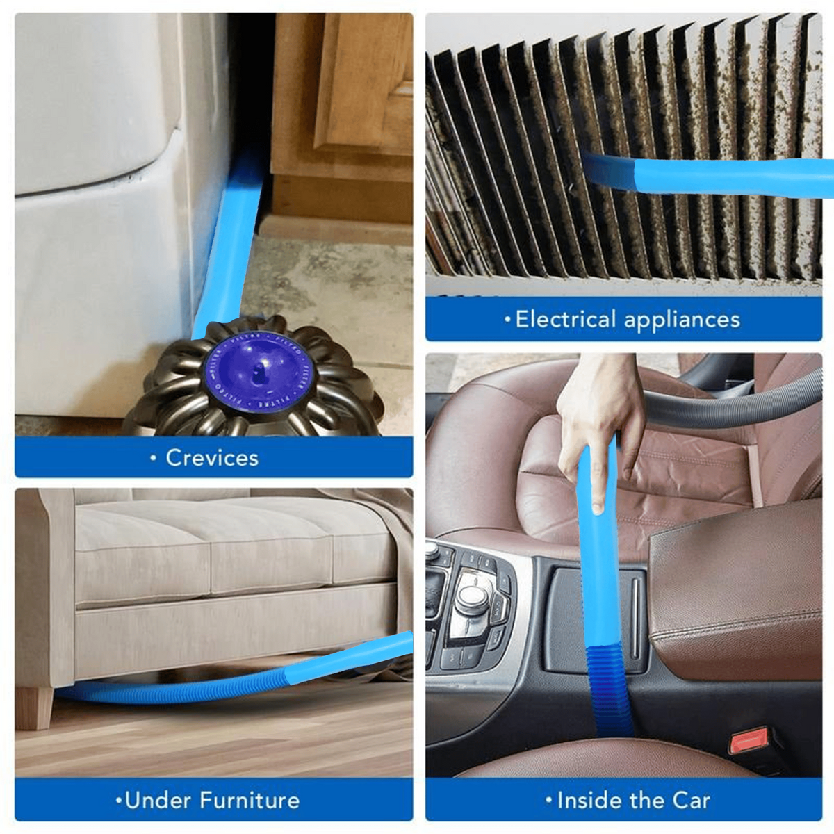 Dryer Vent Cleaner Kit Vacuum Hose Attachment Compatible with Most Vacuum Cleaner, Quickly Lint Remover Cleaning Supplies