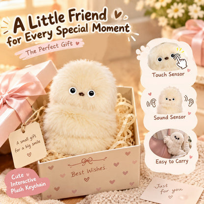 ✨Interactive Plush Bag Charm – Cute Motion-Sensing Companion with Moving Head, Your bag's new best friend.💕