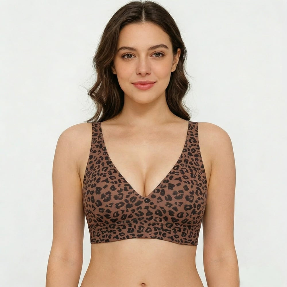 🏆Super Firming Leopard Print Jelly Bra | Women Wirefree Bras 👍No More Sagging Breasts
