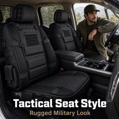 🎖️ Military‑Style Auto Seat Protectors｜Universal Fit Heavy‑Duty Cushion For Long‑Drive Vehicle Owners