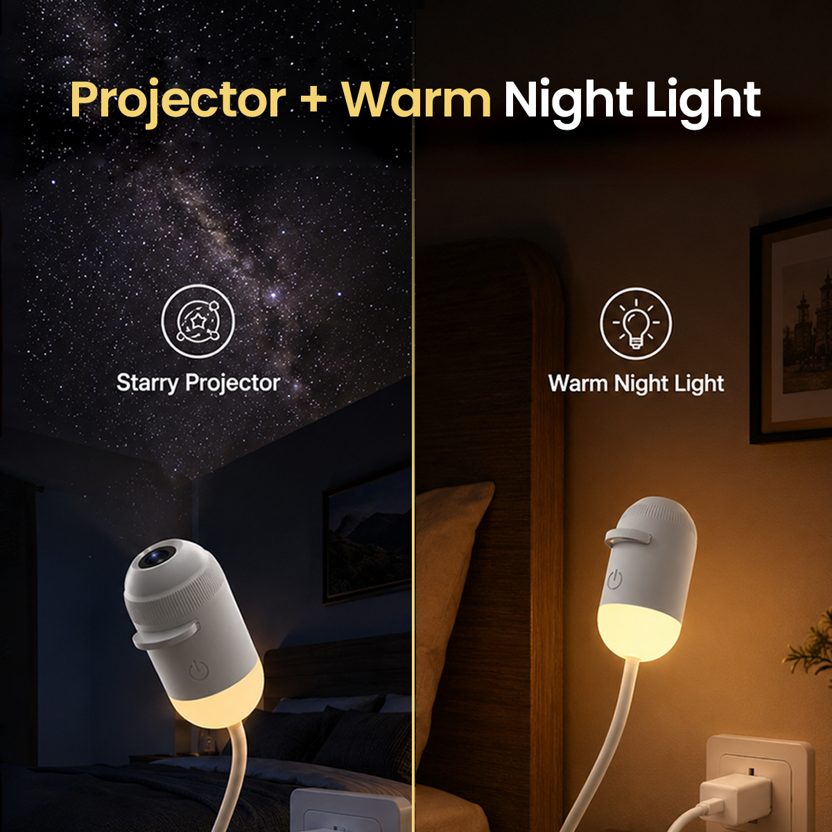 💡🌃2-in-1 Galaxy Star Projector USB Night Light for Indoor Decor