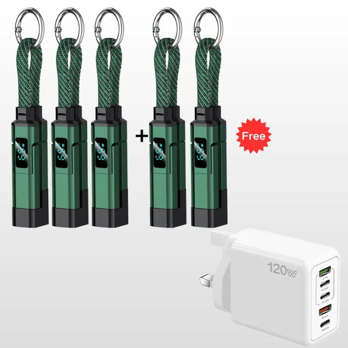 4-in-1 Digital Display Keychain Charging Cable🔋📱