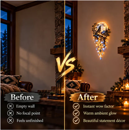 🐺🌕 Howling Wolf Moon Meteor Wall Lamp – Bring the Wilderness Home (2D)
