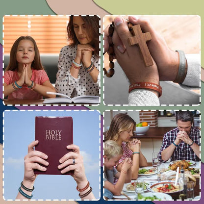 ✝️ 30/60PCS Bible Verse Bracelets – Christian Faith Wristbands for Church Events, Youth Groups & Sunday School Rewards