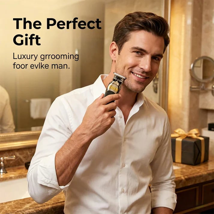 🏆3-in-1 Professional Men’s Grooming Set – T-Blade Trimmer, Foil Shaver & Nose Trimmer – With LED Display & USB Rechargeable