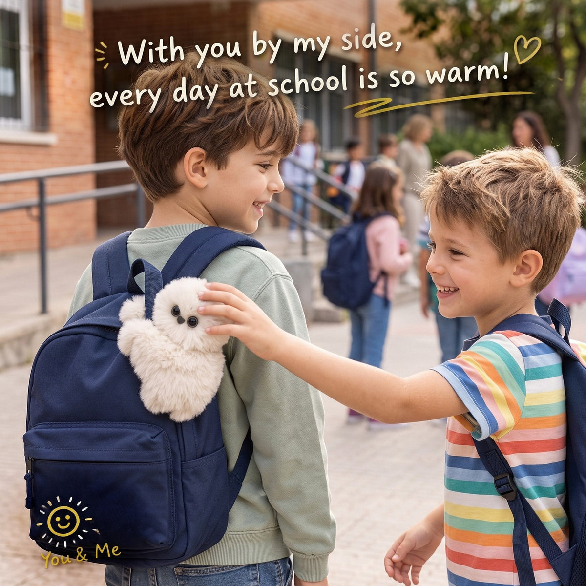 ✨Interactive Plush Bag Charm – Cute Motion-Sensing Companion with Moving Head, Your bag's new best friend.💕