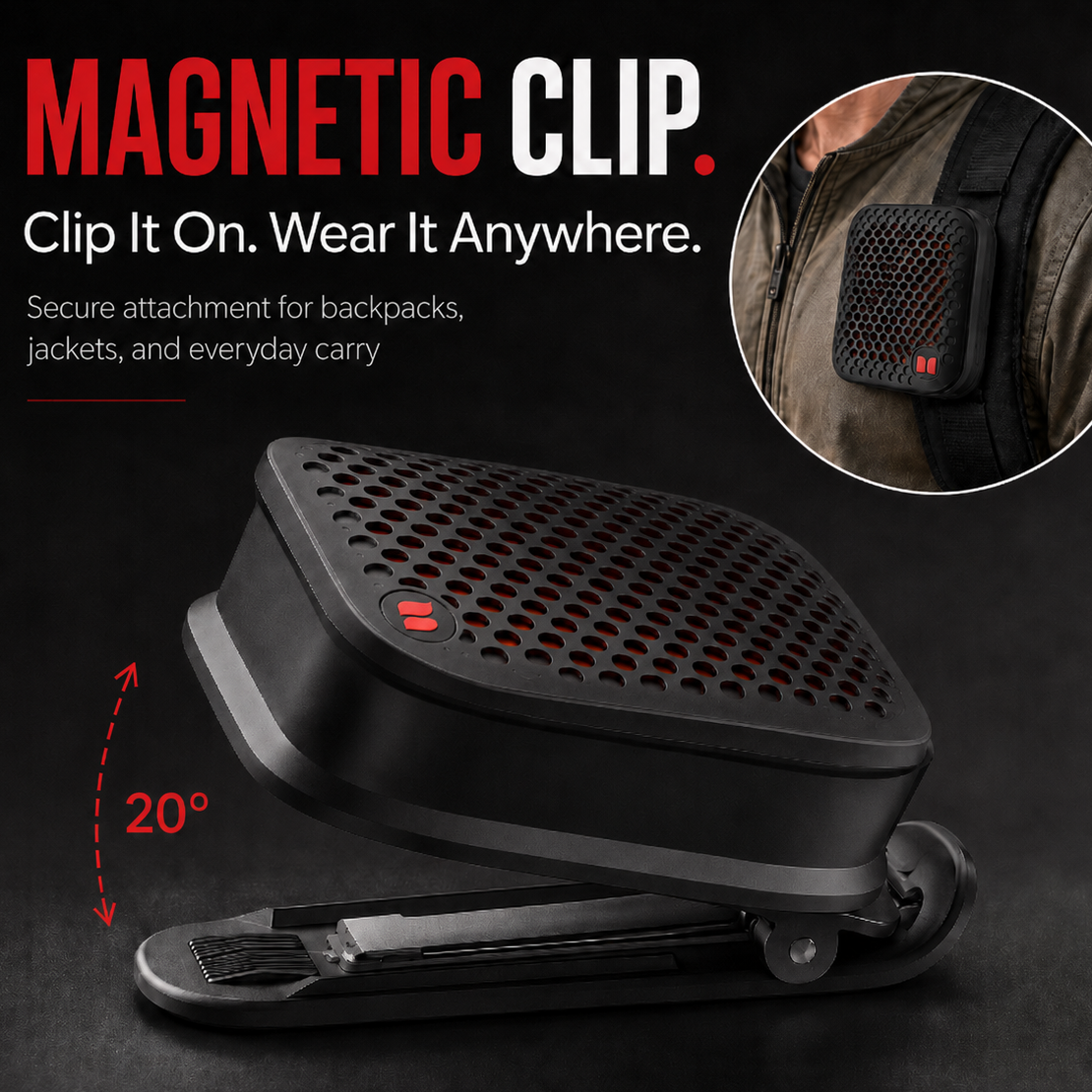 🔊 2026 New Magnetic Clip-On Bluetooth Speaker | IPX5 Waterproof, TWS Stereo & Ultra-Light Wearable Design