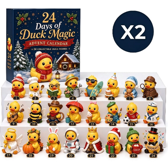 🐥 24 Days of Duck Magic – Advent Calendar with 24 Cute Christmas Ducks to Collect 🎄 (Flat Print on Acrylic)
