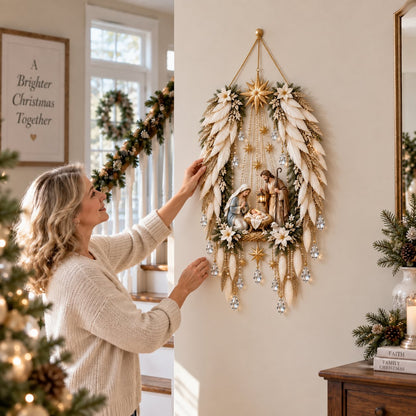 ✨👼 “Heavenly Angel Wings” – Nativity Scene Lighting ✨ – Illuminated Christmas Wall Decoration ✈️