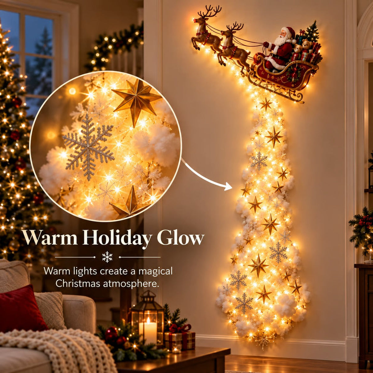 Illuminated Christmas wall decoration Magical Christmas path – Festive light decoration with 10 Christmas motifs