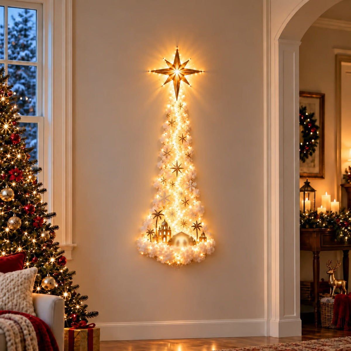 Illuminated Christmas wall decoration Magical Christmas path – Festive light decoration with 10 Christmas motifs