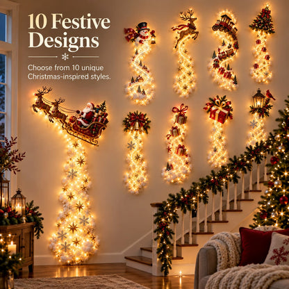 Illuminated Christmas wall decoration Magical Christmas path – Festive light decoration with 10 Christmas motifs