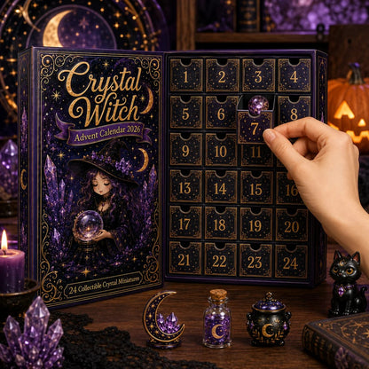 🔮 2026 "Crystal Witch" Advent Calendar | 24 days filled with mystical miniatures, crystal-inspired surprises, and enchanting magic ✨