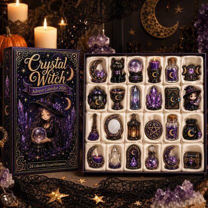 🔮 2026 "Crystal Witch" Advent Calendar | 24 days filled with mystical miniatures, crystal-inspired surprises, and enchanting magic ✨
