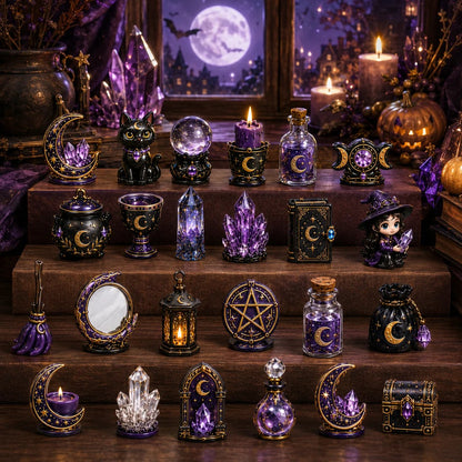 🔮 2026 "Crystal Witch" Advent Calendar | 24 days filled with mystical miniatures, crystal-inspired surprises, and enchanting magic ✨