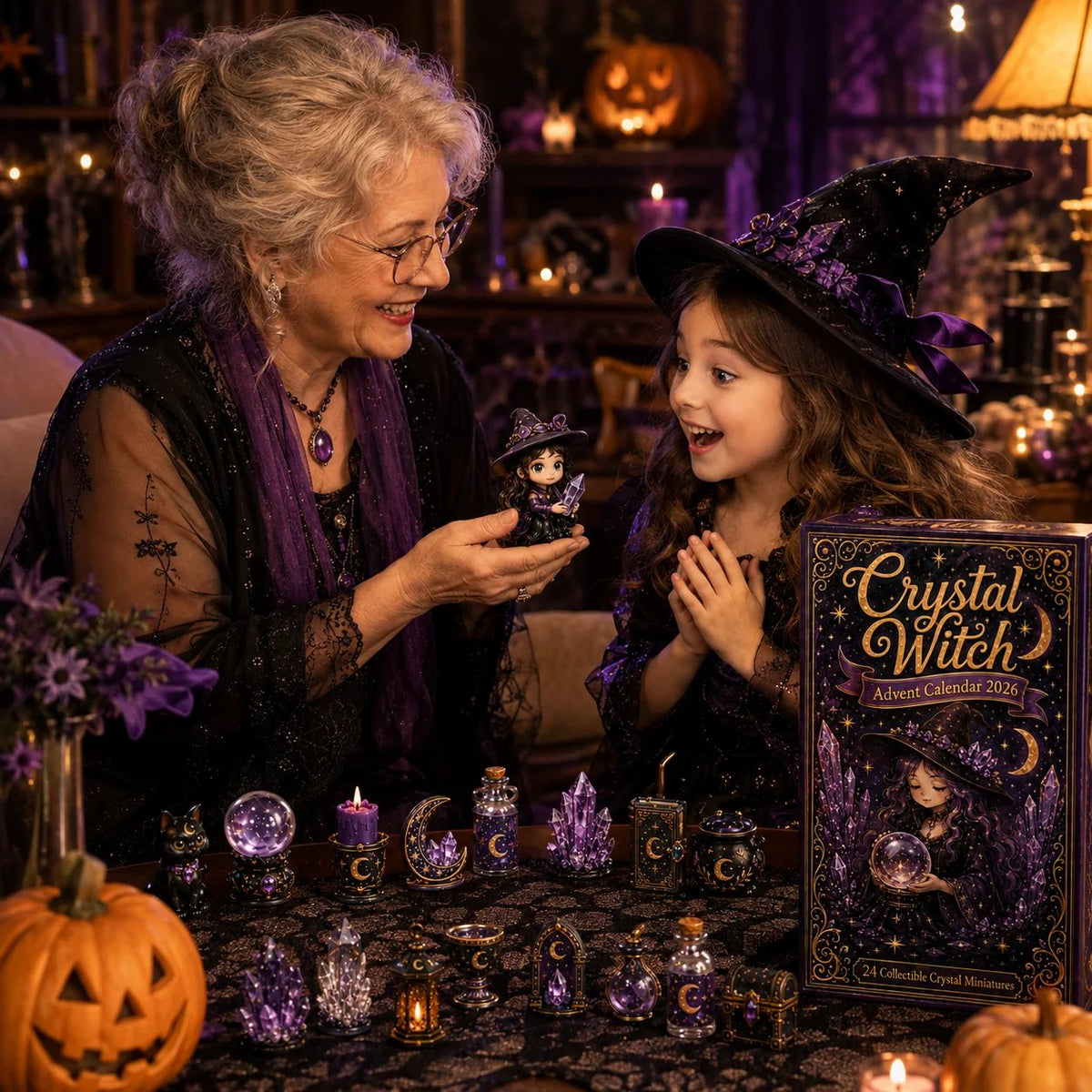 🔮 2026 "Crystal Witch" Advent Calendar | 24 days filled with mystical miniatures, crystal-inspired surprises, and enchanting magic ✨