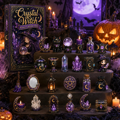 🔮 2026 "Crystal Witch" Advent Calendar | 24 days filled with mystical miniatures, crystal-inspired surprises, and enchanting magic ✨