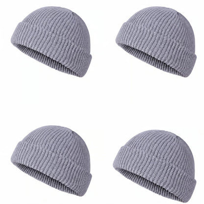 Men's Solid Color Beanie Set