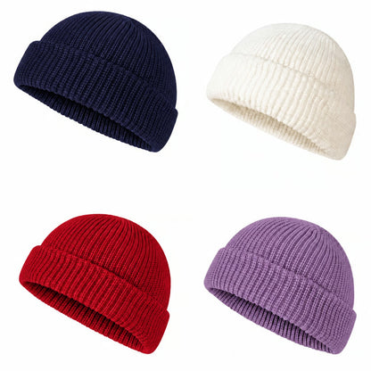 Men's Solid Color Beanie Set