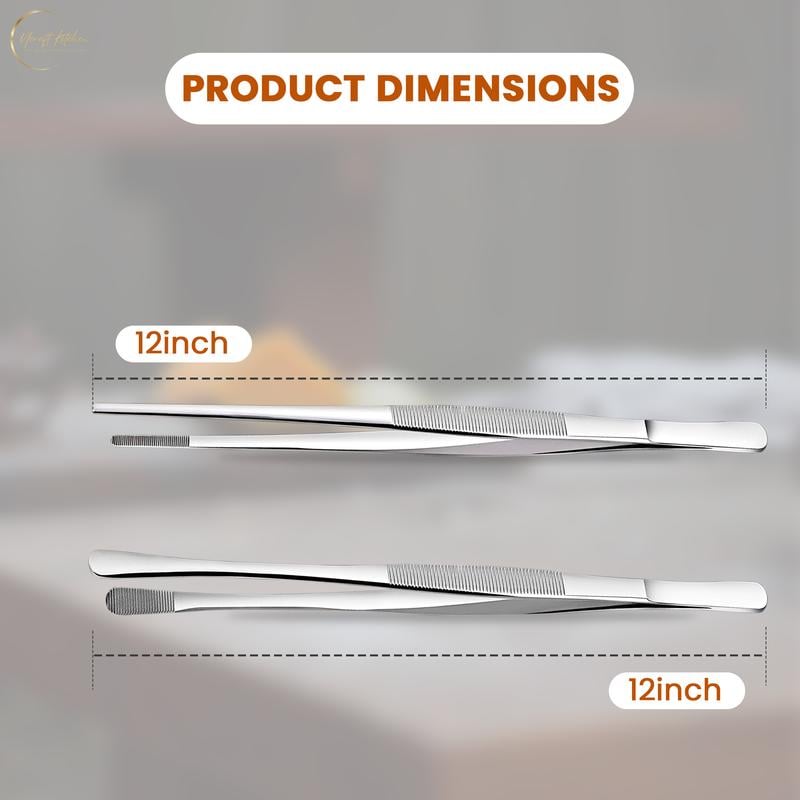 Non-Slip Kitchen Tweezers – 2 PCS