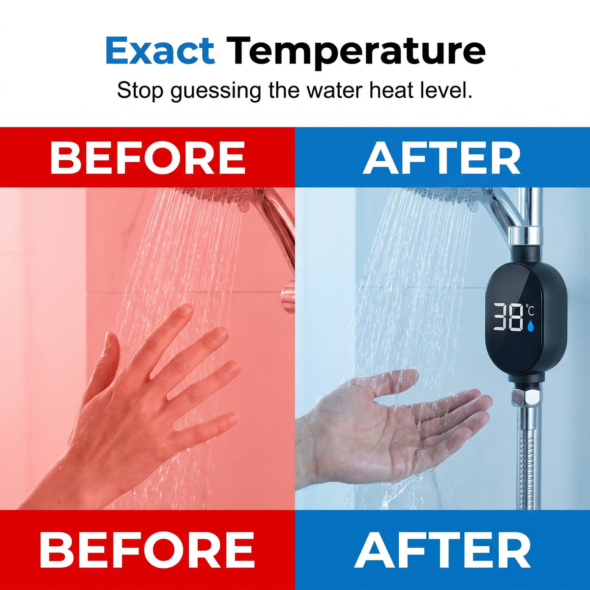 Smart LED shower thermometer（2PCS）