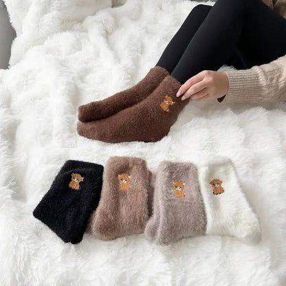🐾 Thick Plush Highland Cow Crew Socks Soft Skin-Friendly Socks for Home & Office💕