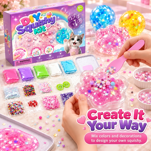 🐾 DIY Cat Paw Squishy Set – soft, colorful and creative