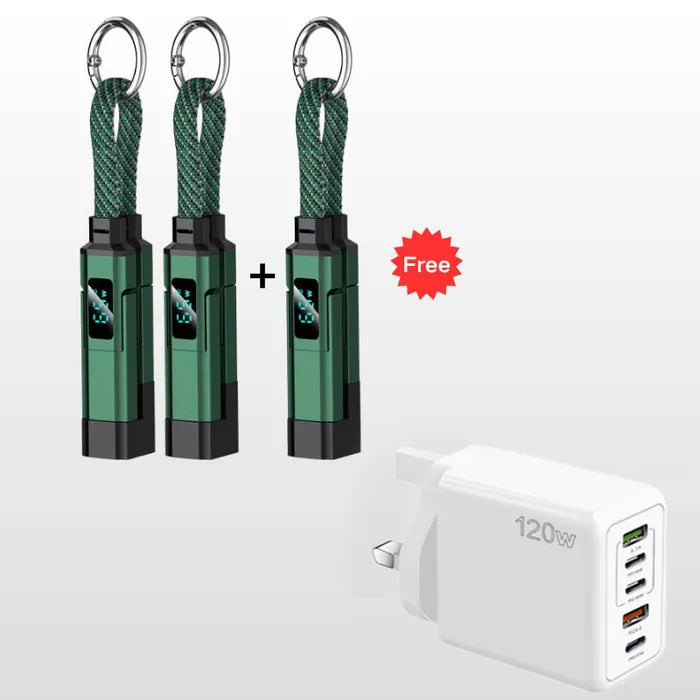 4-in-1 Digital Display Keychain Charging Cable🔋📱
