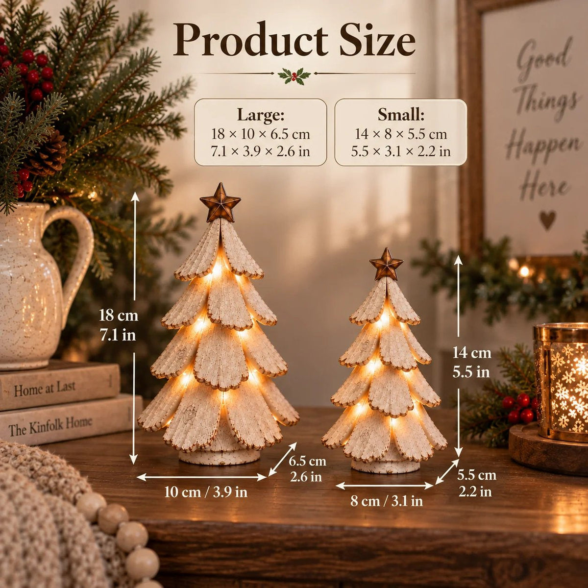 🎄🌙Vintage Christmas Tree Figure with Lighting