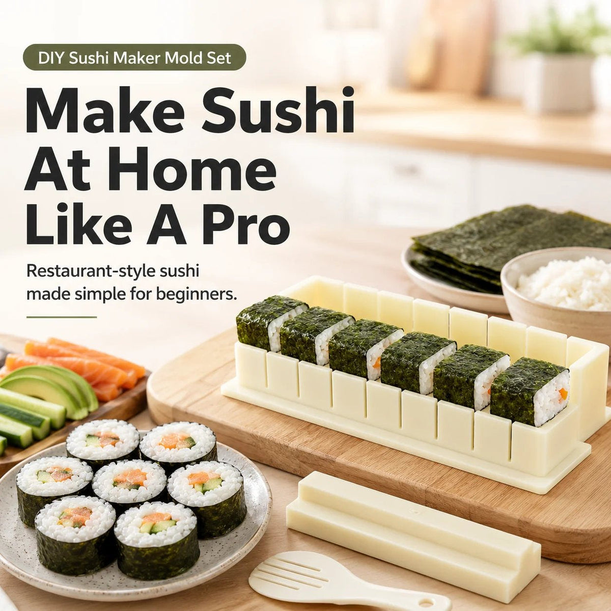 🍣 Sushi Maker Mold – Perfect Homemade Rolls Made Easy