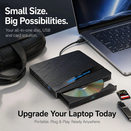 🔥 All-in-One External DVD Drive – Read, Burn, Transfer & Expand Your Laptop Connections