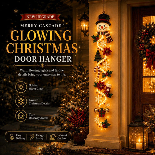🎄Light-Up Christmas Door Hanger | 6 festive light designs, warm glow, 3D details, and space-saving vertical decor ✨